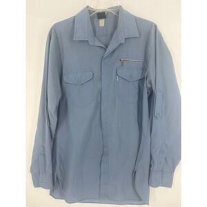 Men's Levi's Blue Long Sleeve Pocket Zip Casual Button Up Shirt‎ Size XL